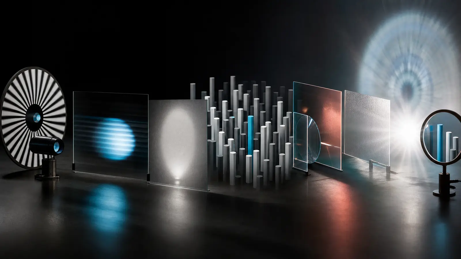 Konzeptionelle optische Bildwelt zu Schärfe, kurzer Darbietung, Kontrast, visueller Suche, Farbe und Lichtreiz